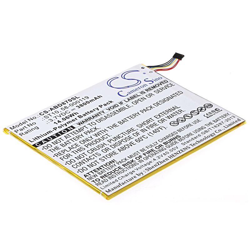 Li-Polymer Battery fits Amazon, B00vkiy9rg, Kindle Fire Hd 10, Kindle Fire Hd 10.1 3.7V, 3800mAh Tablet Cameron Sino Technology Limited