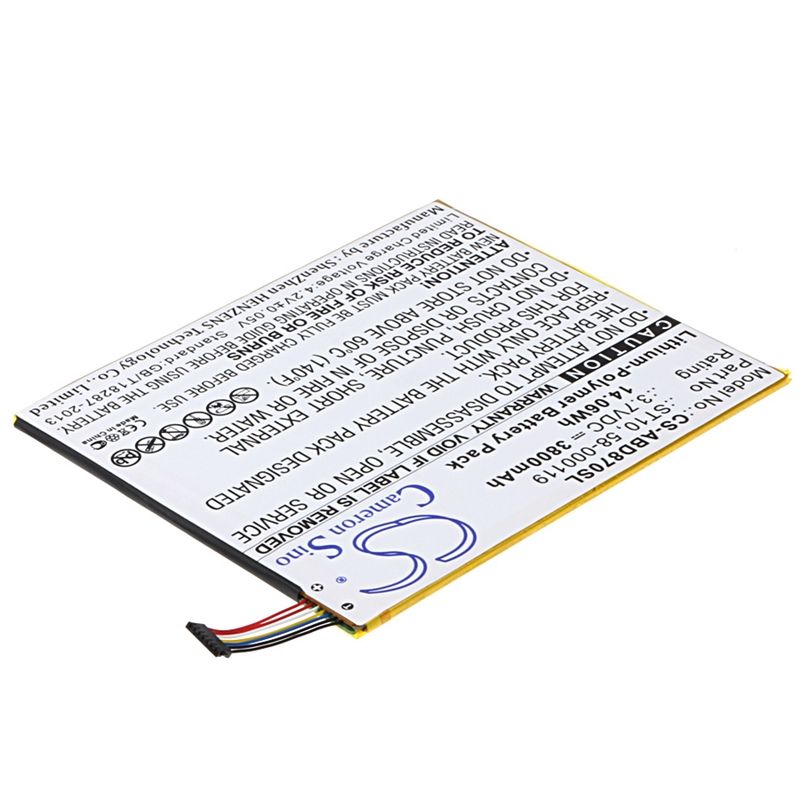 Li-Polymer Battery fits Amazon, B00vkiy9rg, Kindle Fire Hd 10, Kindle Fire Hd 10.1 3.7V, 3800mAh Tablet Cameron Sino Technology Limited