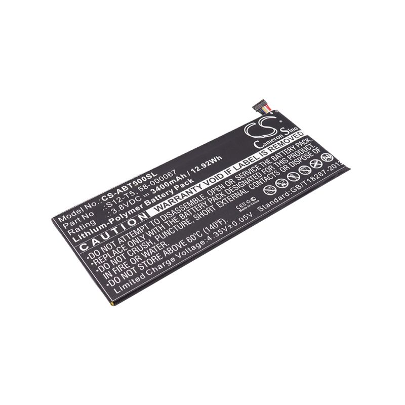 Li-Polymer Battery fits Amazon, 58-000067, 58-000067(1icp4/59/139), S12-t5 3.8V, 3400mAh Tablet Cameron Sino Technology Limited
