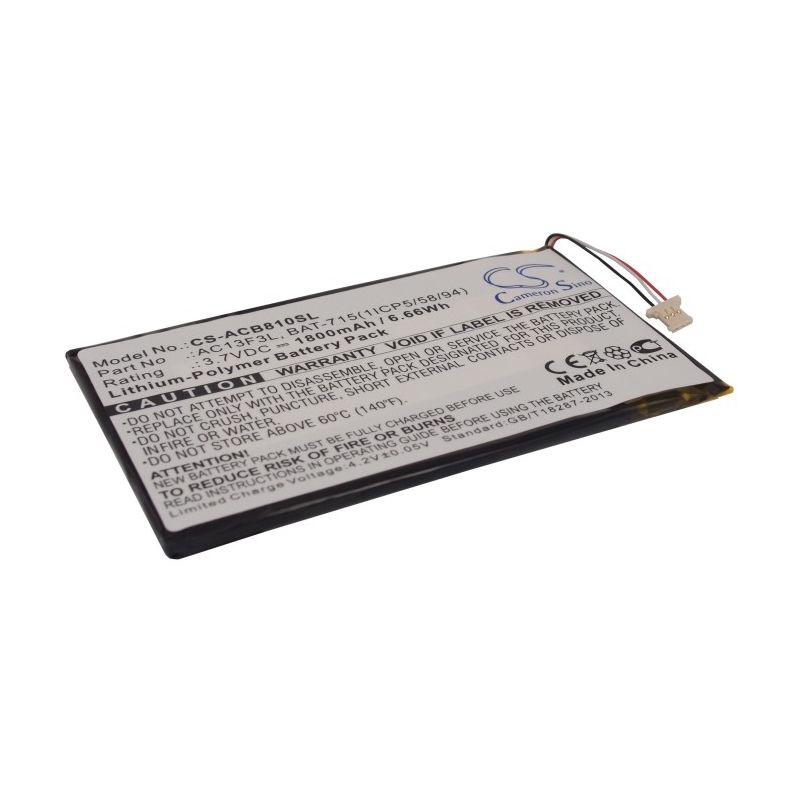 Li-polymer Battery Fits Acer, B1-a71, Iconia B1-a71, Iconia B1-a71-83174g00nk 3.7v, 1800mah Tablet Cameron Sino Technology Limited