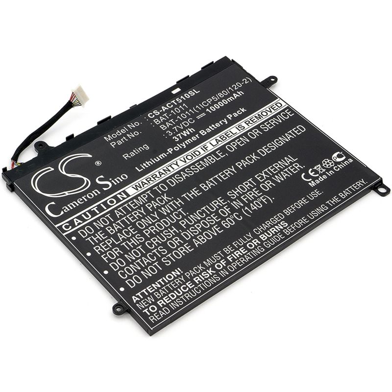 Li-Polymer Battery fits Acer, Iconia Tab A510, Iconia Tab A700, Iconia Tab A710 3.7V, 10000mAh Computer Cameron Sino Technology Limited (Suspended)