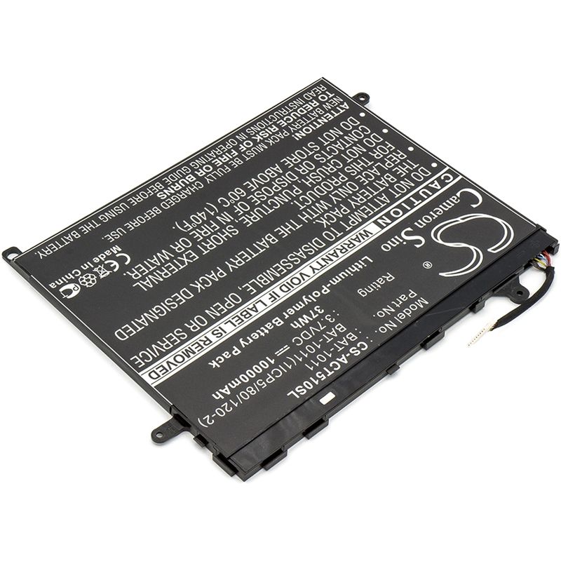 Li-Polymer Battery fits Acer, Iconia Tab A510, Iconia Tab A700, Iconia Tab A710 3.7V, 10000mAh Computer Cameron Sino Technology Limited (Suspended)