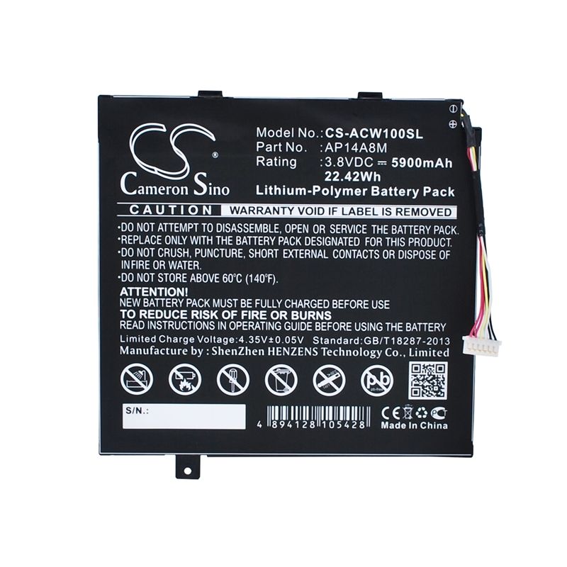Li-polymer Battery Fits Acer, A3-a20fhd, Aspire Switch 10, Iconia Tab 10 A3-a20 3.8v, 5900mah Tablet Cameron Sino Technology Limited