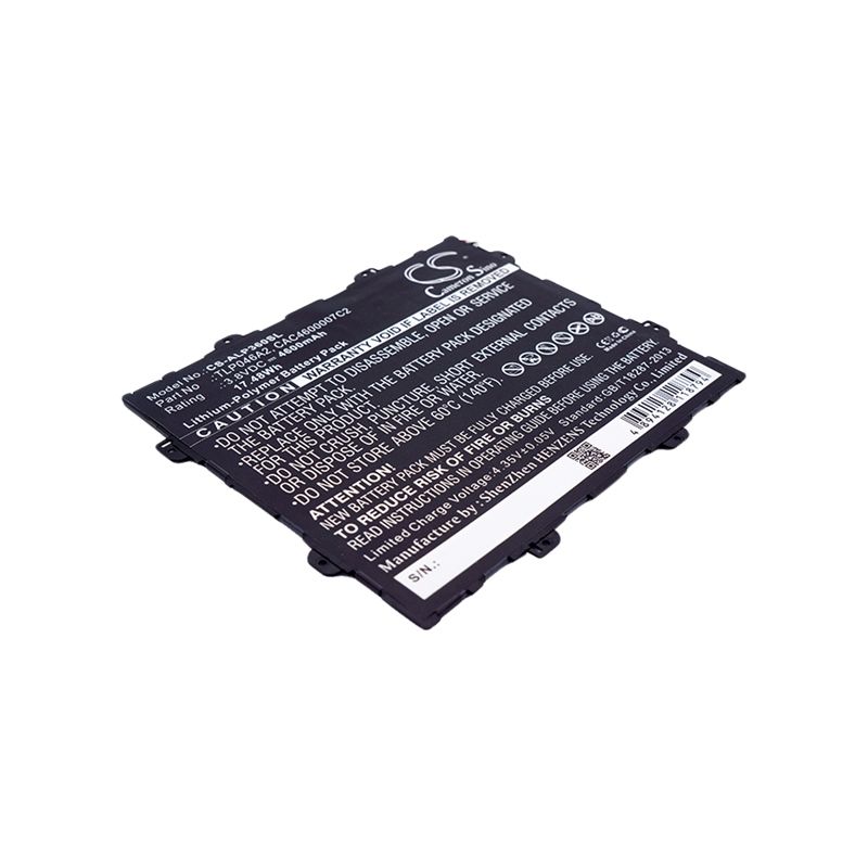 Li-Polymer Battery fits Alcatel, One Touch Pop 10, One Touch Pop 10 (9.6) 3.8V, 4600mAh Tablet Cameron Sino Technology Limited