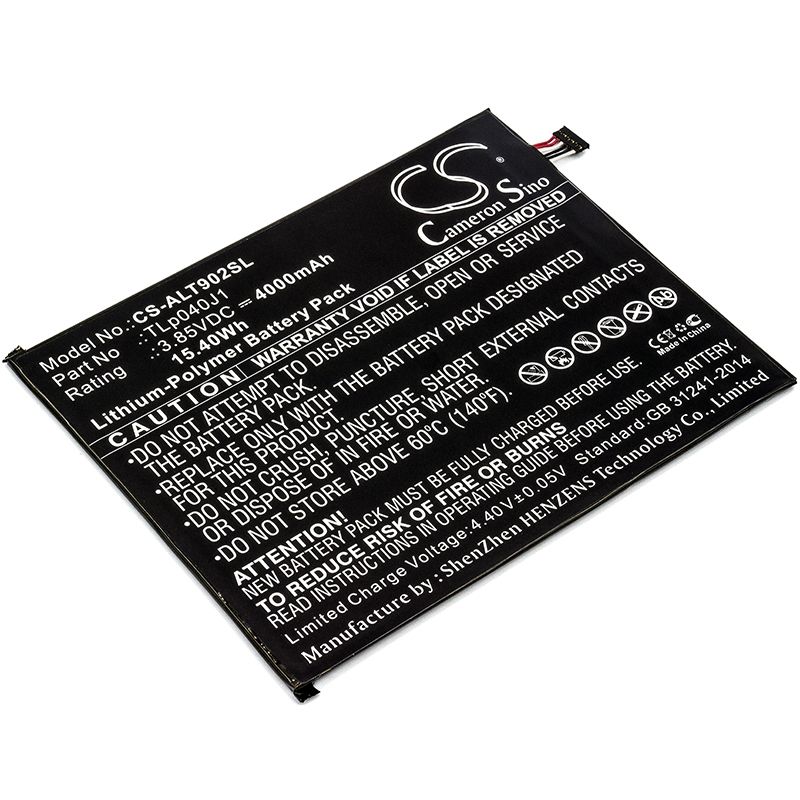 Li-polymer Battery Fits Alcatel, 8082, 9024w, A30 Tablet 3.85v, 4000mah Tablet Cameron Sino Technology Limited