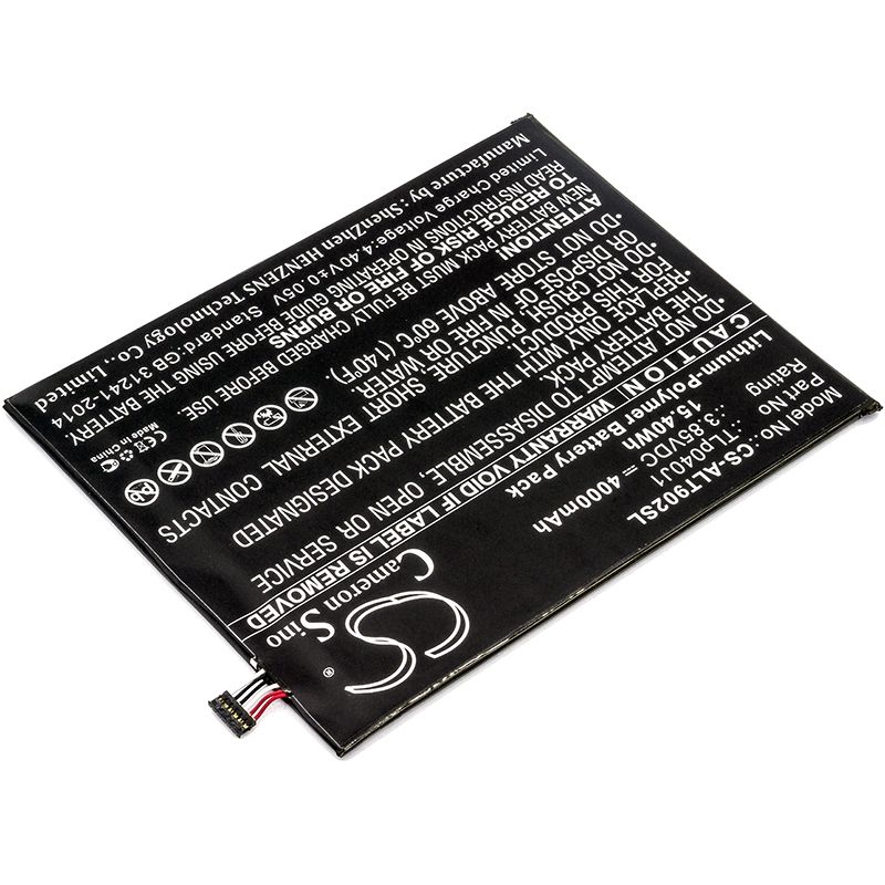 Li-polymer Battery Fits Alcatel, 8082, 9024w, A30 Tablet 3.85v, 4000mah Tablet Cameron Sino Technology Limited