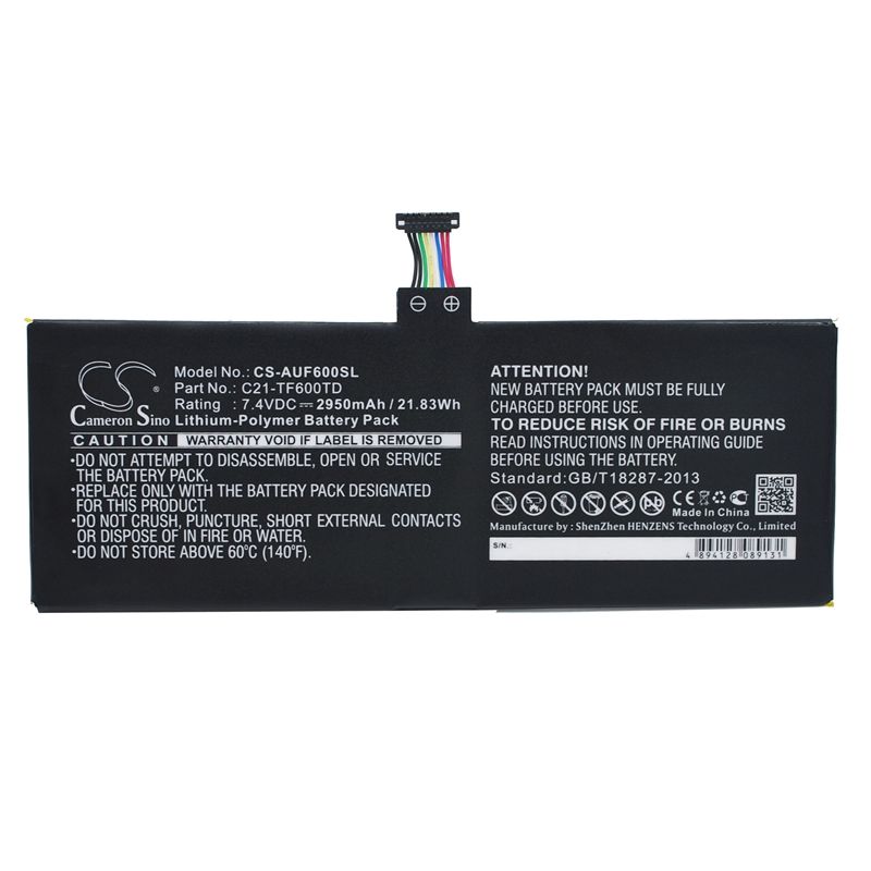 Li-Polymer Battery fits Asus, Vivotab Tf600t 7.4V, 2950mAh Computer Cameron Sino Technology Limited