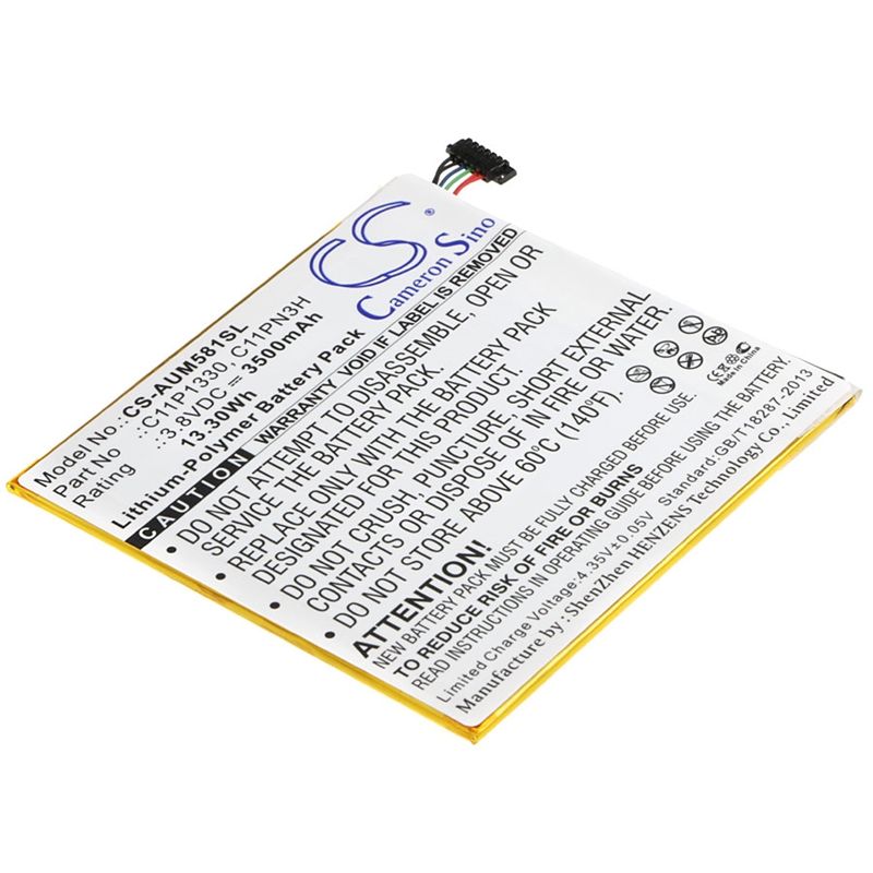 Li-Polymer Battery fits Asus, Ast21, Me181c, Me581cl 3.8V, 3500mAh Tablet Cameron Sino Technology Limited