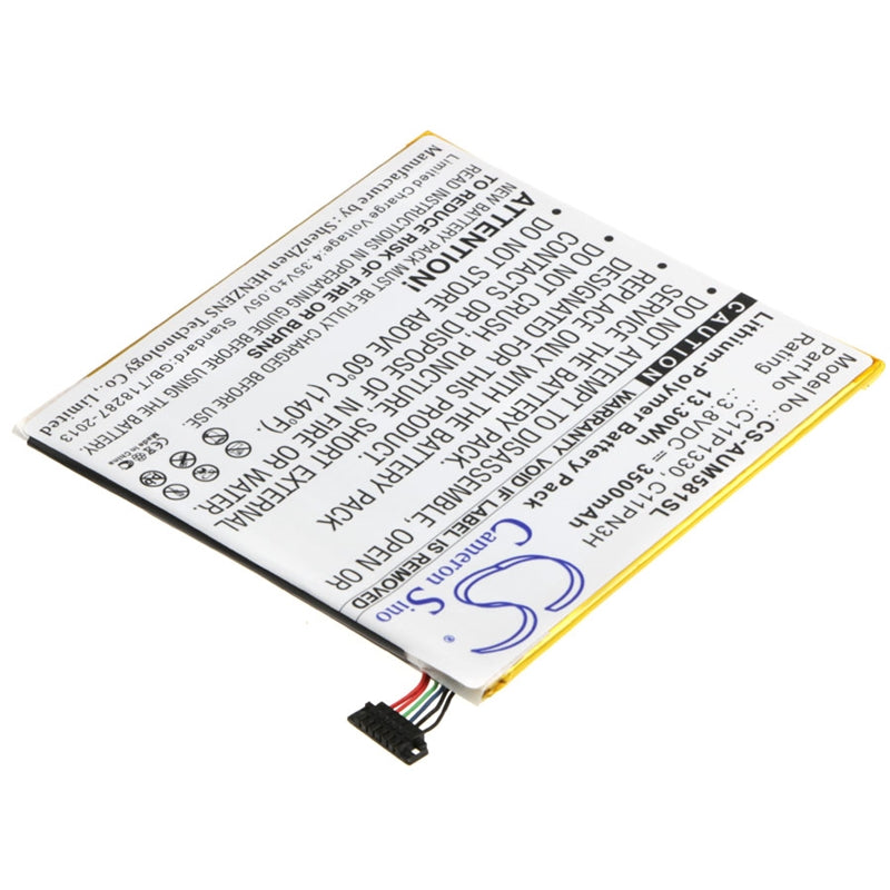 Li-Polymer Battery fits Asus, Ast21, Me181c, Me581cl 3.8V, 3500mAh Tablet Cameron Sino Technology Limited