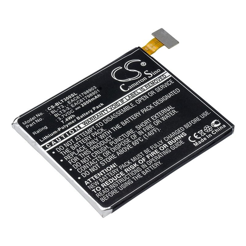Li-Polymer Battery fits Lg, F100, F100k, F100l 3.7V, 2000mAh Tablet Cameron Sino Technology Limited