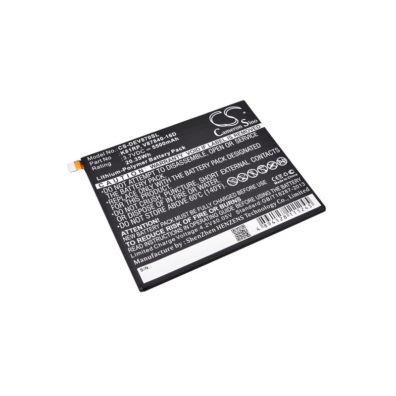 Li-polymer Battery Fits Dell, Venue 8 7000, Venue 8 7840 3.7v, 5500mah Tablet Cameron Sino Technology Limited