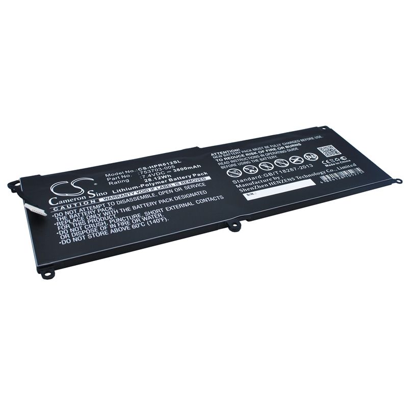Li-Polymer Battery fits Hp, Pro X2 612 G1 7.4V, 3800mAh Tablet Cameron Sino Technology Limited
