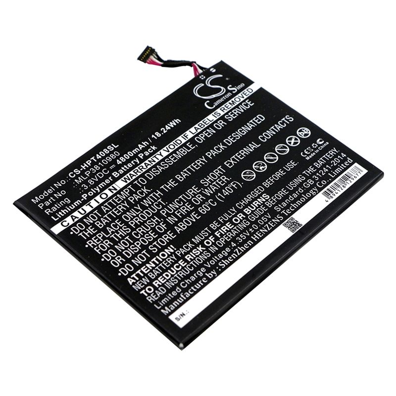 Li-Polymer Battery fits Hp, I508o, L4a35ut, Pro Tablet 408 G1 3.8V, 4800mAh Tablet Cameron Sino Technology Limited