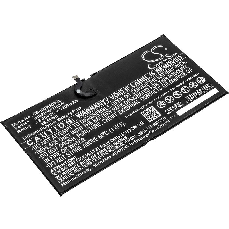 Li-Polymer Battery fits Huawei, Cmr-al09, Cmr-al19, Cmr-w109 3.85V, 7300mAh Tablet Cameron Sino Technology Limited