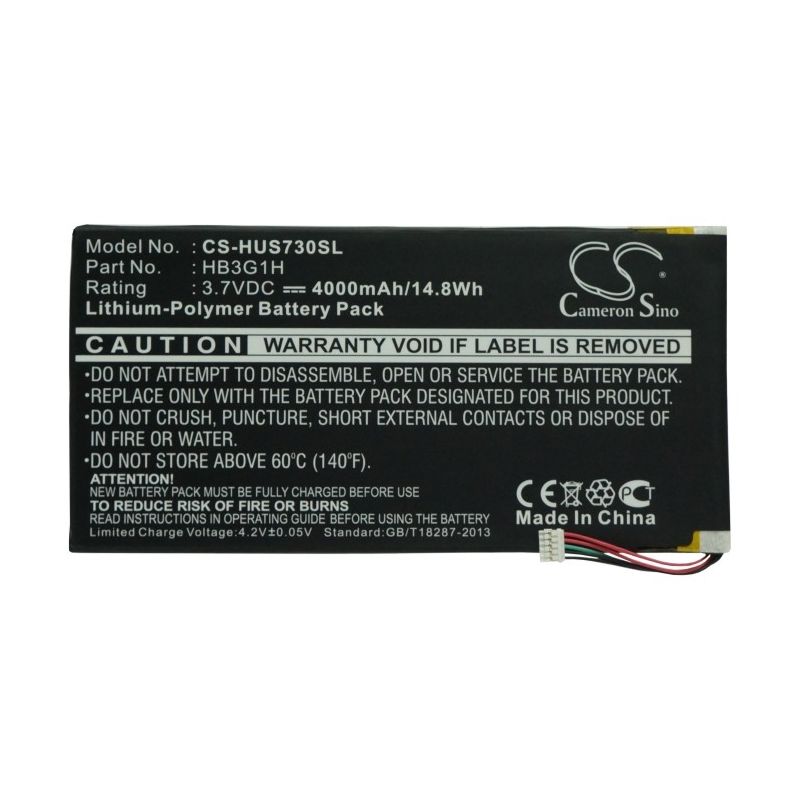 Li-Polymer Battery fits Huawei, Mediapad, Mediapad 7, Mediapad 7 Lite 3.7V, 4000mAh Tablet Cameron Sino Technology Limited