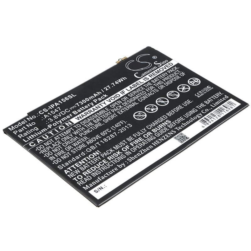 Li-polymer Battery Fits Apple, A1547, A1566, A1567 3.8v, 7300mah Tablet Cameron Sino Technology Limited