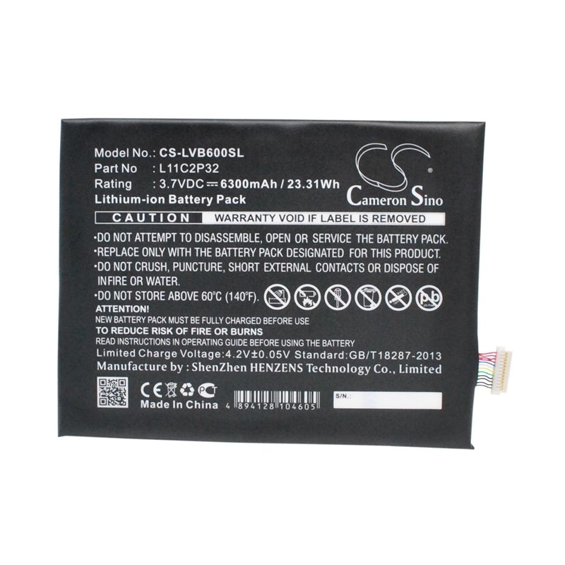 Li-polymer Battery Fits Lenovo, A7600, Ideapad A10-70, Ideapad A7600-f 3.7v, 6300mah Tablet Cameron Sino Technology Limited