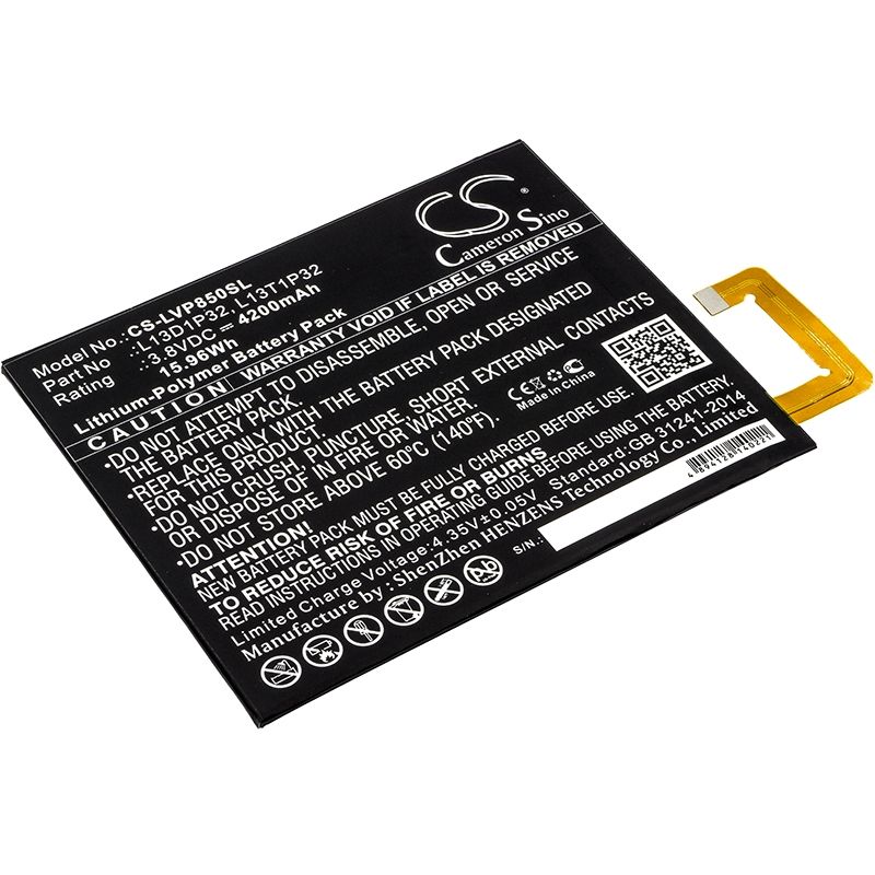 Li-Polymer Battery fits Lenovo, Tab 2 A8-50, Tab 2 A8-50f, Tab 2 A8-50lc 3.8V, 4200mAh Tablet Cameron Sino Technology Limited