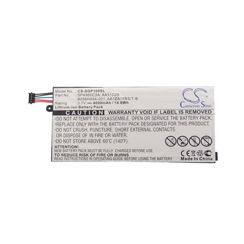 Li-polymer Battery Fits Samsung, Galaxy Tab, Galaxy Tab 7.0, Galaxy Tab Gt-p1000 16gb 3.7v, 4000mah Tablet Cameron Sino Technology Limited