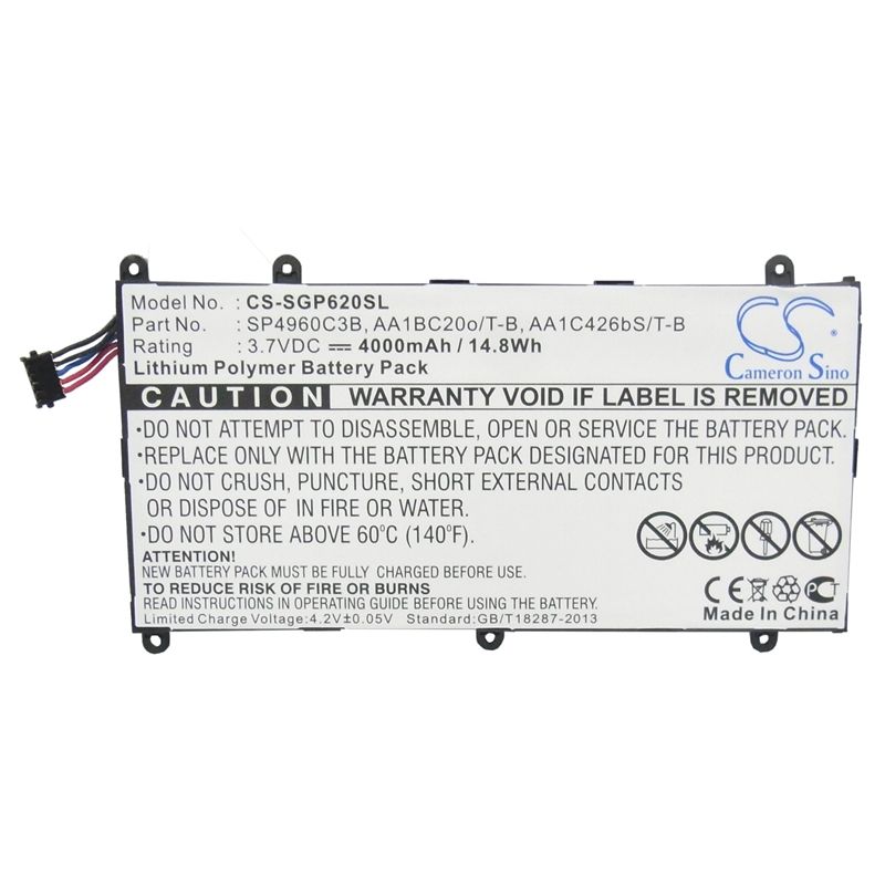 Li-polymer Battery Fits Samsung, Galaxy Tab 7.0, Galaxy Tab 7.0 Plus, Galaxy Tab P3100 3.7v, 4000mah Tablet Cameron Sino Technology Limited
