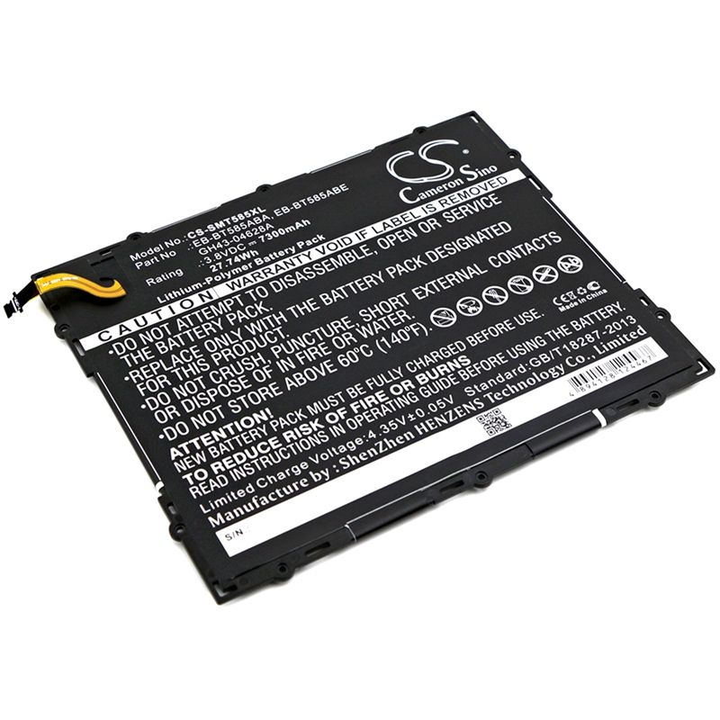 Li-polymer Battery Fits Samsung, Galaxy Tab A 10.1 2016 Td-lte, Galaxy Tab A 10.1 2016 Wifi 3.8v, 7300mah Tablet Cameron Sino Technology Limited