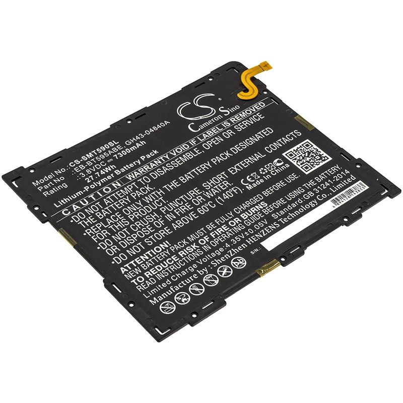 Li-polymer Battery Fits Samsung, Galaxy Tab A 10.5 2018, Galaxy Tab A 10.5 2018 Td-lte 3.8v, 7300mah Tablet Cameron Sino Technology Limited