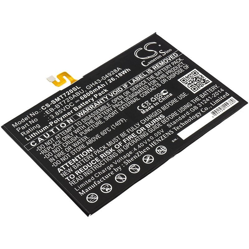 Li-Polymer Battery fits Samsung, Galaxy Tab S5e, Galaxy Tab S5e 10.5, Galaxy Tab S5e 10.5 2019 3.85V, 6800mAh Tablet Cameron Sino Technology Limited