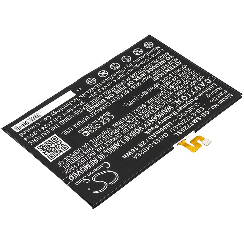 Li-Polymer Battery fits Samsung, Galaxy Tab S5e, Galaxy Tab S5e 10.5, Galaxy Tab S5e 10.5 2019 3.85V, 6800mAh Tablet Cameron Sino Technology Limited