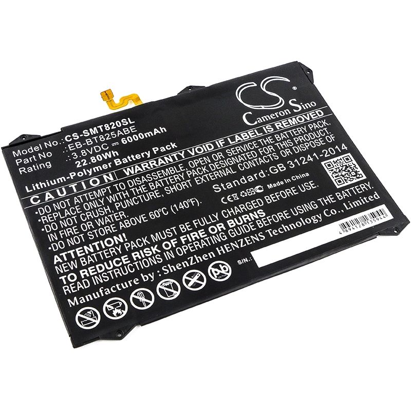 Li-polymer Battery Fits Samsung, Galaxy Tab S3 9.7, Galaxy Tab S3 9.7 Xlte, Sm-t820 3.8v, 6000mah Tablet Cameron Sino Technology Limited