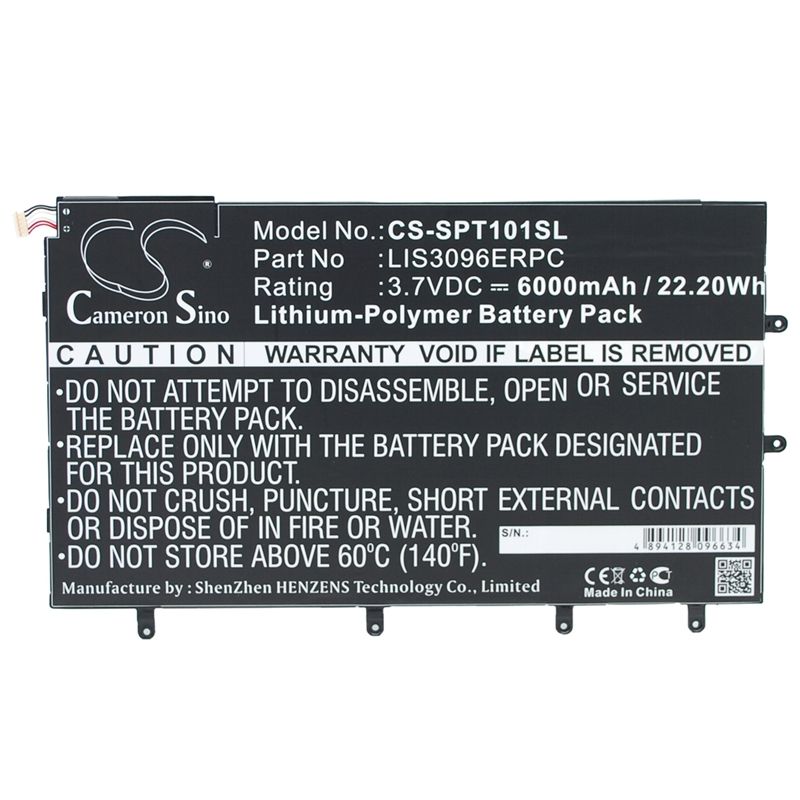 Li-polymer Battery Fits Sony, Sgp321, So-03e, Xperia Tablet Z 3.7v, 6000mah Tablet Cameron Sino Technology Limited