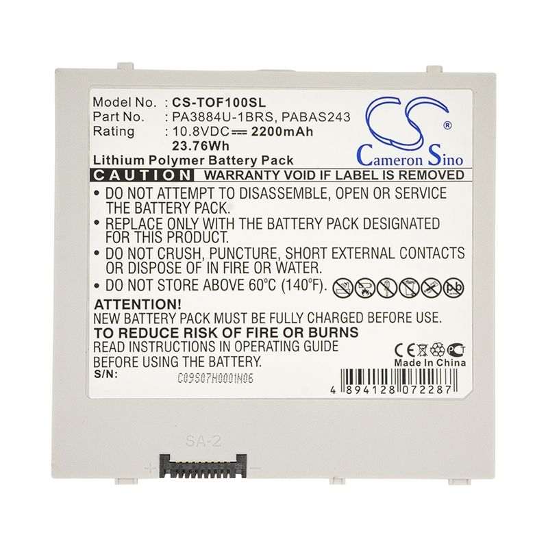Li-polymer Battery Fits Toshiba, 10 Thrive, At100, At100-001 10.8v, 2200mah Tablet Cameron Sino Technology Limited