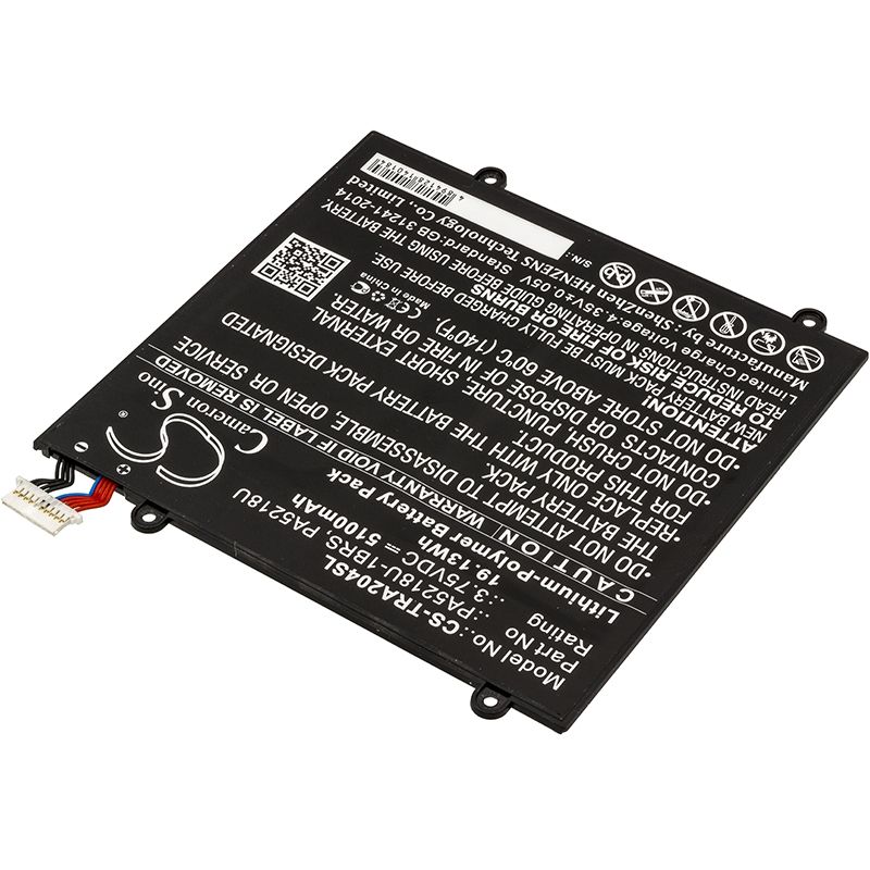 Li-Polymer Battery fits Toshiba, Excite A204, Excite A204 At10-b 3.75V, 5100mAh Tablet Cameron Sino Technology Limited