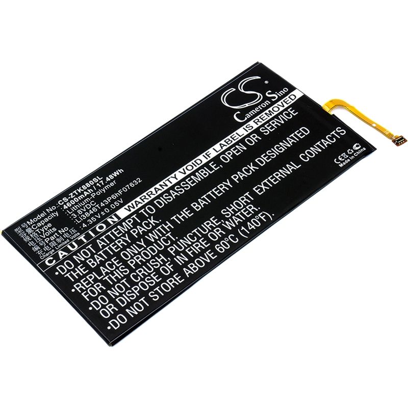 Li-polymer Battery Fits At&t, Trek 2 Hd, Trek 2 Hd Lte, Zte 3.8v, 4600mah Tablet Cameron Sino Technology Limited