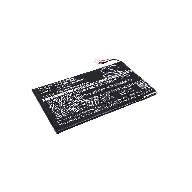 Li-Polymer Battery fits Blu, P200, P200l, Touch Book 7 3g 3.7V, 3000mAh Tablet Cameron Sino Technology Limited