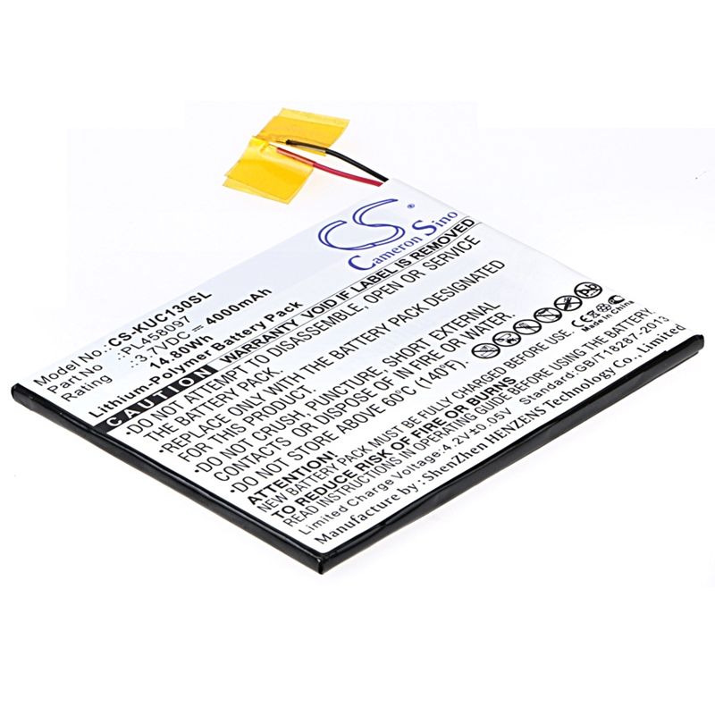 Li-polymer Battery Fits Kurio, 7s, C1300 3.7v, 4000mah Tablet Cameron Sino Technology Limited