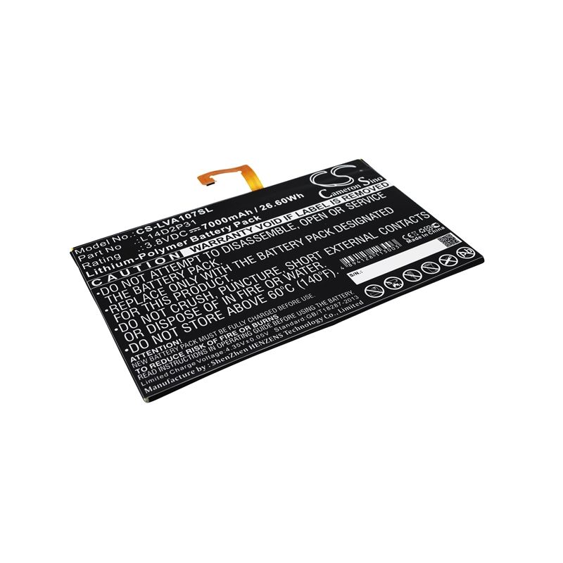 Li-Polymer Battery fits Lenovo, A10-70, A10-70f, A10-70l 3.8V, 7000mAh Tablet Cameron Sino Technology Limited