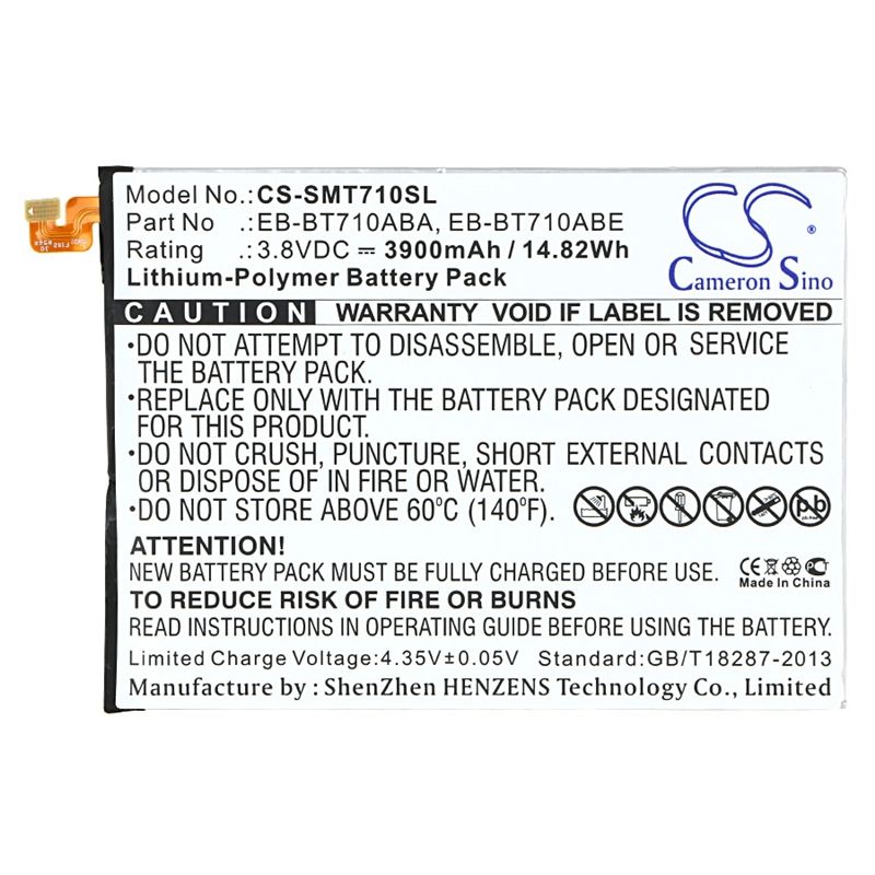 Li-polymer Battery Fits Samsung, Galaxy Tab S2 8.0 Lte-a, Galaxy Tab S2 8.0 Wifi 3.8v, 3900mah Tablet Cameron Sino Technology Limited