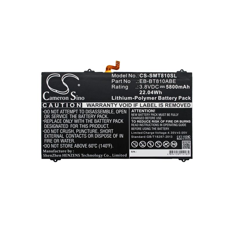 Li-polymer Battery Fits Samsung, Galaxy Tab S2 9.7 Lte-a, Galaxy Tab S2 9.7 Td-lte 3.8v, 5800mah Tablet Cameron Sino Technology Limited
