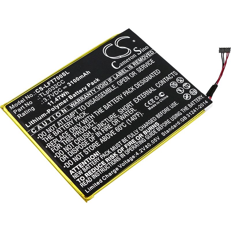 Li-polymer Battery Fits Alcatel, 9005x, One Touch Pixi 8 8.0 3g, Ot-9005x 3.7v, 3100mah Tablet Cameron Sino Technology Limited