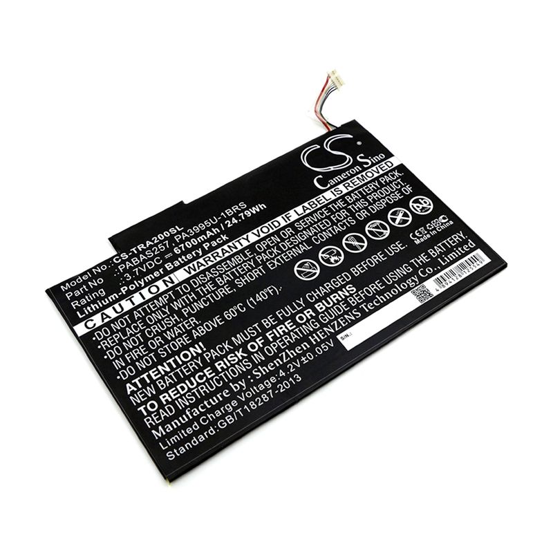 Li-Polymer Battery fits Toshiba, Excite At200, Excite At200-101, Excite At205 3.7V, 6700mAh Computer Cameron Sino Technology Limited (Suspended)