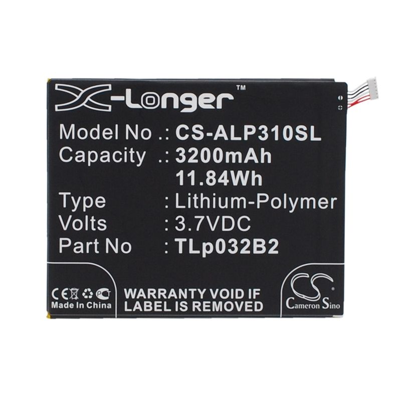 Li-polymer Battery Fits Alcatel, One Touch Pixi 3 8.0 3g, One Touch Pixi 3 8.0 Wifi 3.7v, 3200mah Tablet Cameron Sino Technology Limited