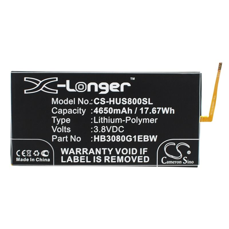 Li-Polymer Battery fits Huawei, Ee Eagle, Ee Eagle 4g Lte, Honor S8-701u 3.8V, 4650mAh Tablet Cameron Sino Technology Limited