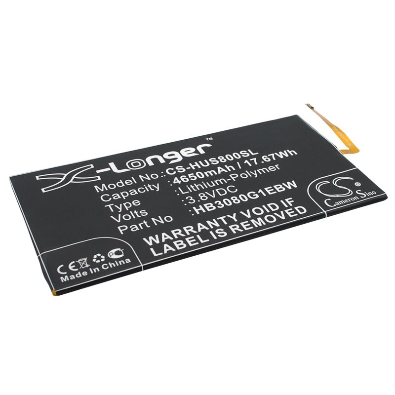 Li-Polymer Battery fits Huawei, Ee Eagle, Ee Eagle 4g Lte, Honor S8-701u 3.8V, 4650mAh Tablet Cameron Sino Technology Limited