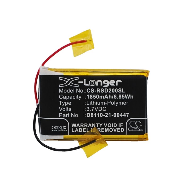 Li-Polymer Battery fits Roberts, Sports Dab2, Roberts 3.7V, 1850mAh DAB Digital Cameron Sino Technology Limited