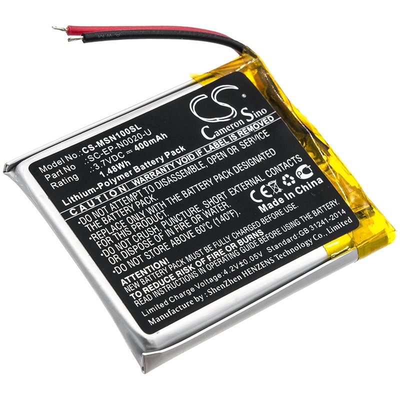 Li-Polymer Battery fits Monster, Ncredible 1, Ncredible Ntune, 3.7V, 400mAh Wireless Headset Cameron Sino Technology Limited