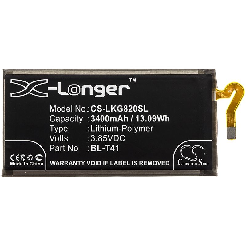 Li-Polymer Battery fits Lg, g8 thinq, g820n, g820um 3.85V, 3400mAh Mobile & SmartPhone Cameron Sino Technology Limited