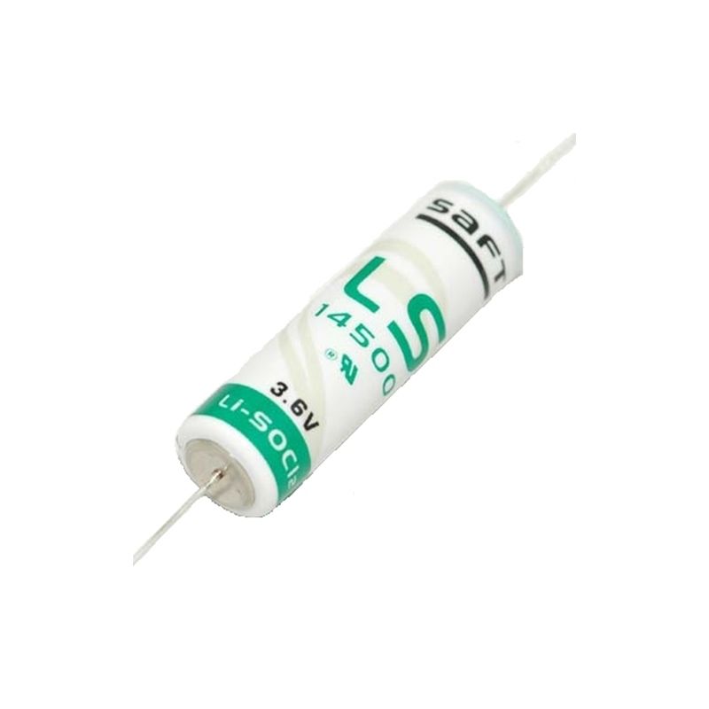Saft LS14500 AA Size, 3.6V, 2.6Ah Li-SOCl Battery Saft and Tadiran Batteries Saft Axial Leads