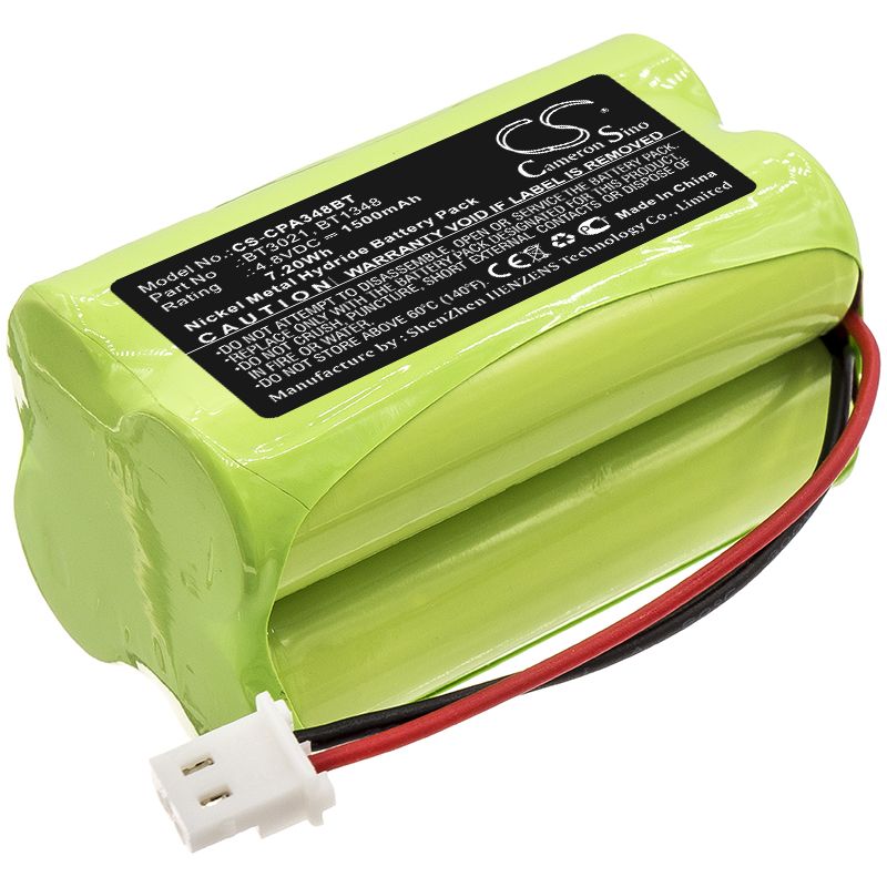 Ni-MH Battery fits Commpact, Secuself Control Panel 4.8V, 1500mAh Alarm System Cameron Sino Technology Limited