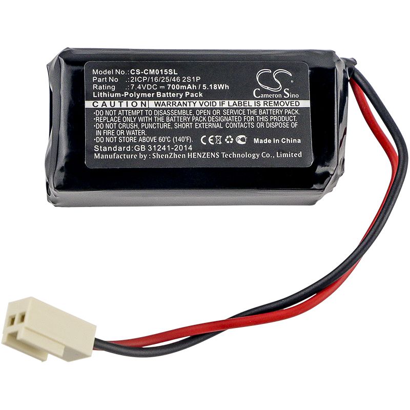 Li-Polymer Battery fits Custom Battery Pack, 2icp/16/25/46 2s1p 7.4V, 700mAh Battery Pack Cameron Sino Technology Limited