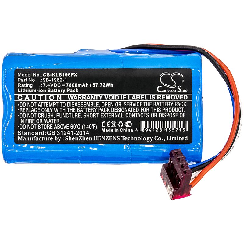 Li-ion Battery fits Koehler, 7610, 7611 7.4V, 7800mAh Flashlight Cameron Sino Technology Limited